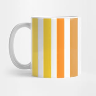 Orange and White Vertical Striped Mug